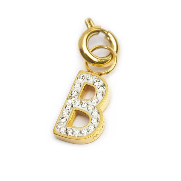 Charm lettera B con cristalli - Gioielleria Fondente