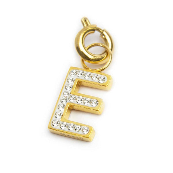 Charm lettera E con cristalli - Gioielleria Fondente