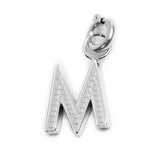 Charm lettera M con cristalli - Gioielleria Fondente