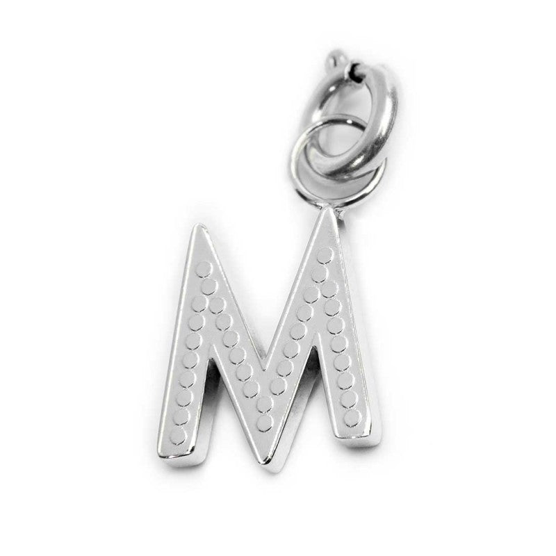 Charm lettera M con cristalli - Gioielleria Fondente