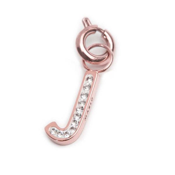 Charm lettera J con cristalli - Gioielleria Fondente
