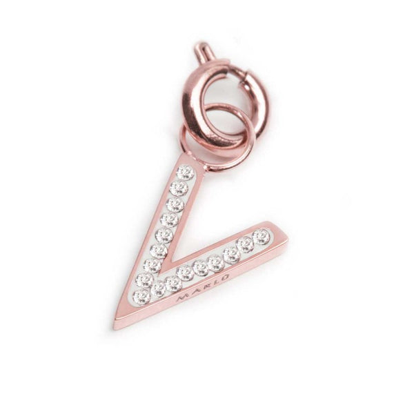 Charm lettera V con cristalli - Gioielleria Fondente