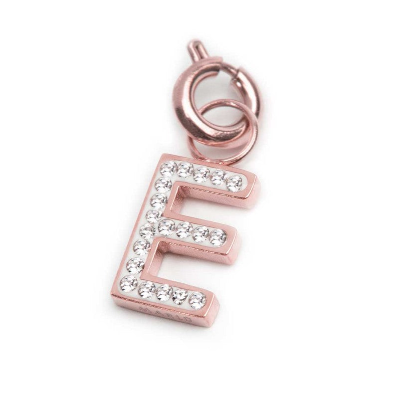 Charm lettera E con cristalli - Gioielleria Fondente