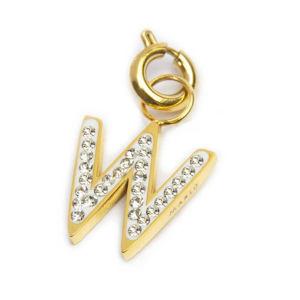 Charm lettera W con cristalli - Gioielleria Fondente