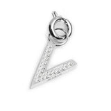 Charm lettera V con cristalli - Gioielleria Fondente