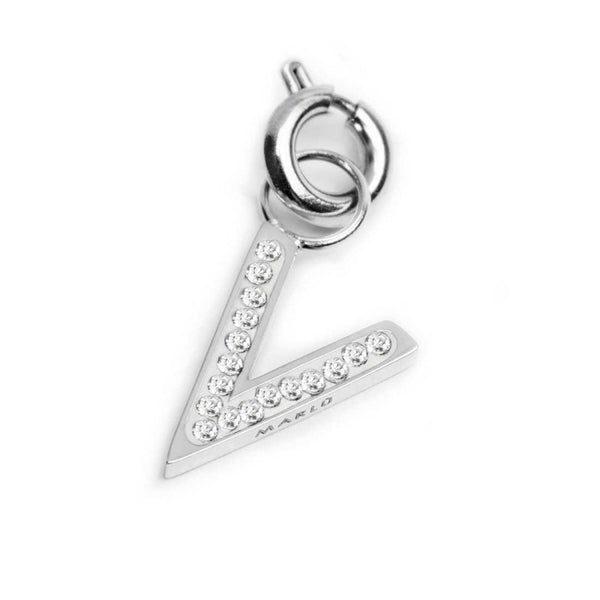 Charm lettera V con cristalli - Gioielleria Fondente