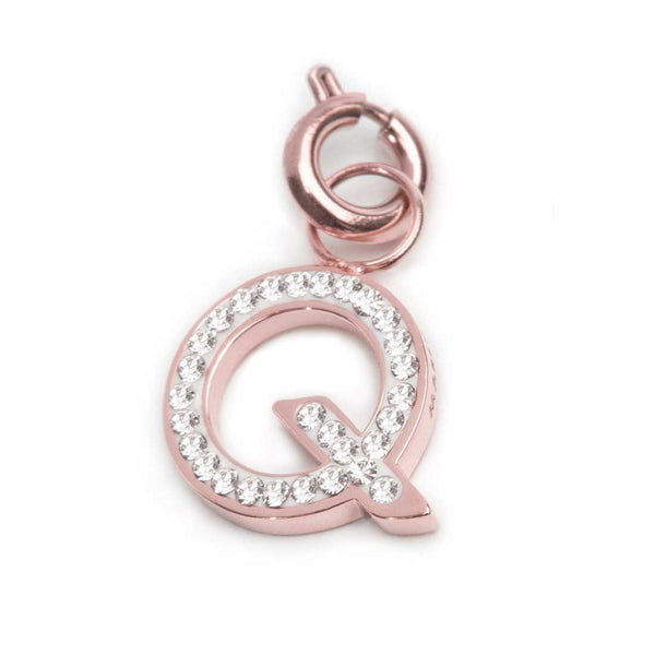 Charm lettera Q con cristalli - Gioielleria Fondente