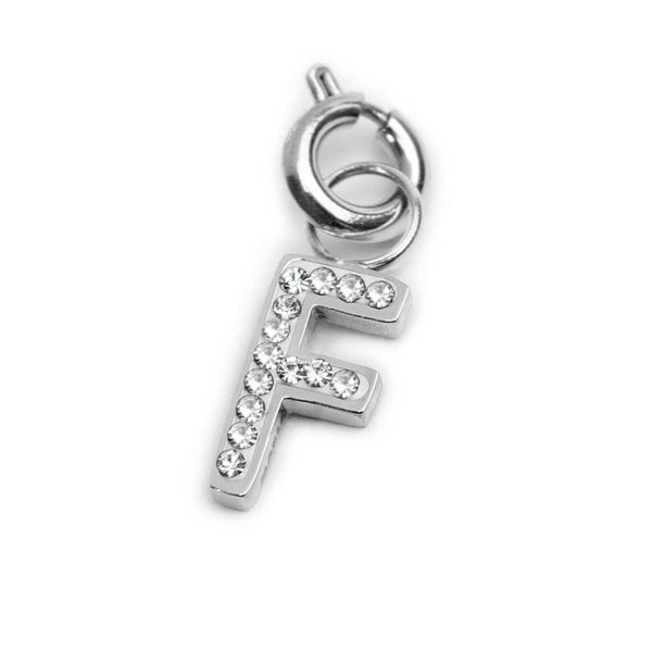 Charm lettera F con cristalli - Gioielleria Fondente