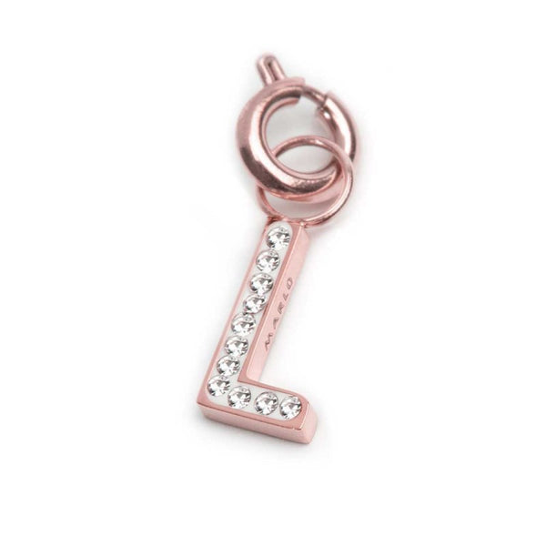 Charm lettera L con cristalli - Gioielleria Fondente