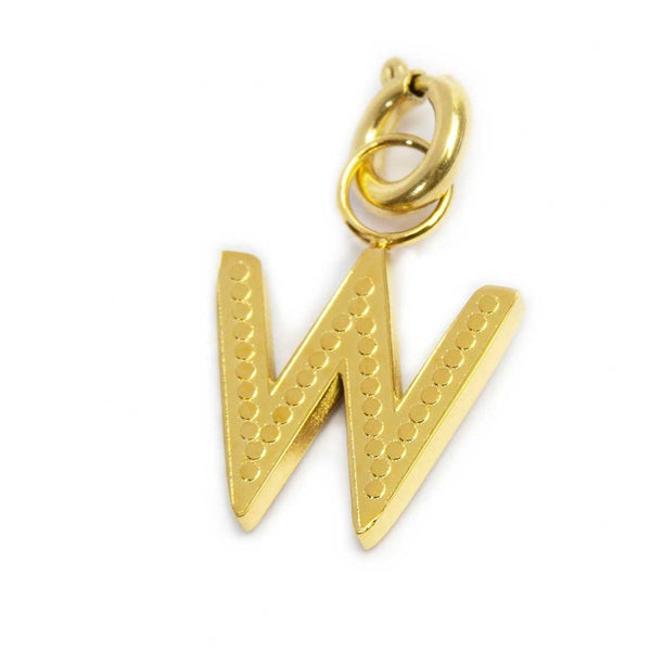 Charm lettera W con cristalli - Gioielleria Fondente