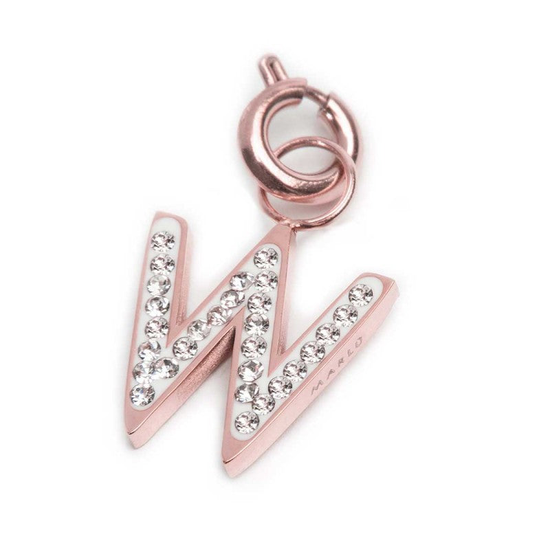 Charm lettera W con cristalli - Gioielleria Fondente