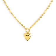 Collana catena a sfere con cuore