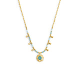 Collana catena chicco di riso con sole pendente