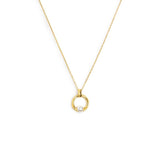 Collana catena con centrale a forma organica con perla