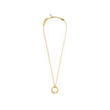 Collana catena con centrale a forma organica con perla