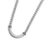 Collana catena cuban con catena snake piatta centrale
