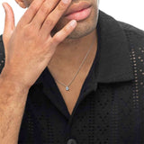 Collana catena cutting cross zircone centrale 4.25mm