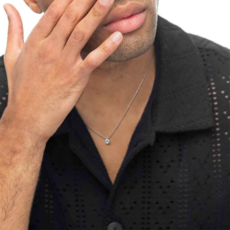 Collana catena cutting cross zircone centrale 4.25mm