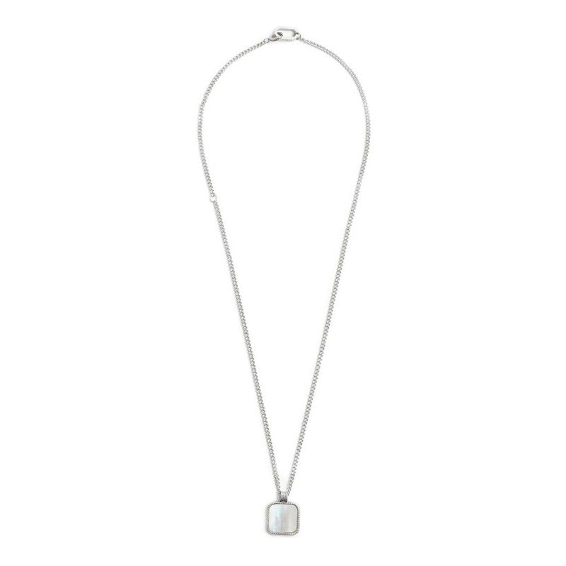 Collana catena grumetta con pendente quadrato - Gioielleria Fondente