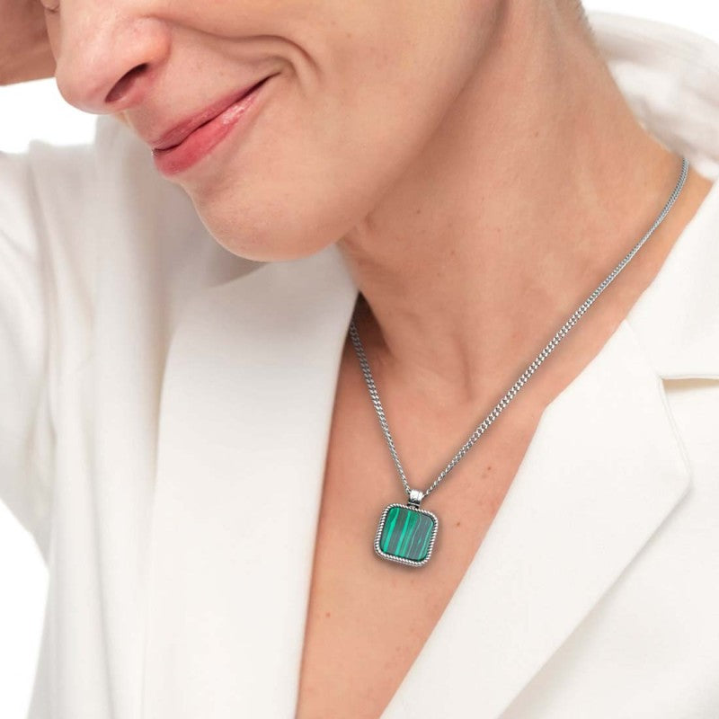 Collana catena grumetta con pendente quadrato - Gioielleria Fondente