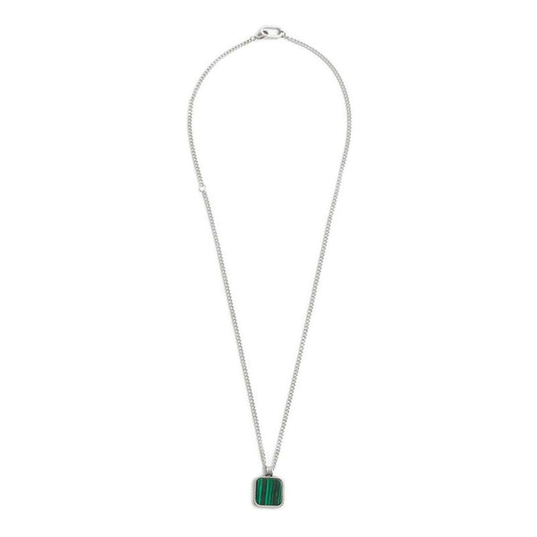 Collana catena grumetta con pendente quadrato - Gioielleria Fondente