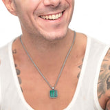 Collana catena grumetta con pendente quadrato - Gioielleria Fondente