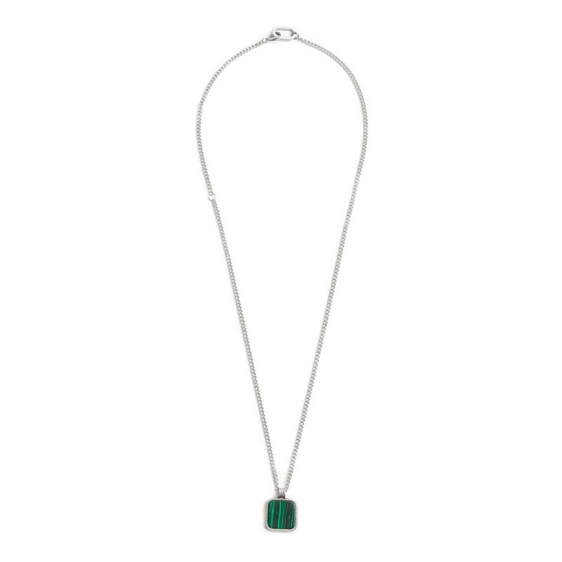 Collana catena grumetta con pendente quadrato - Gioielleria Fondente