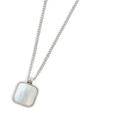 Collana catena grumetta con pendente quadrato - Gioielleria Fondente