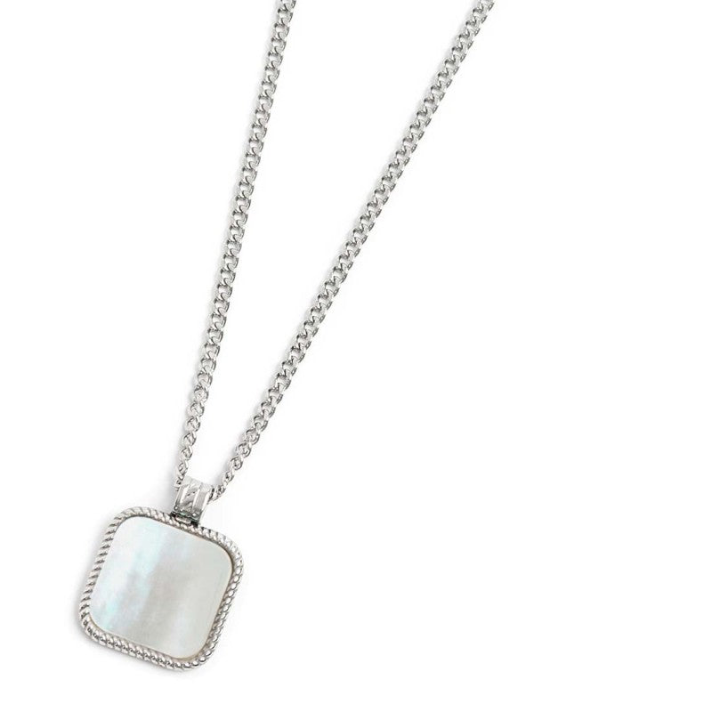 Collana catena grumetta con pendente quadrato - Gioielleria Fondente