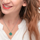 Collana catena grumetta con pendente tondo - Gioielleria Fondente