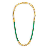 Collana catena grumetta con tennis cristalli baguette - Gioielleria Fondente