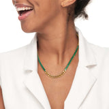Collana catena grumetta con tennis cristalli baguette - Gioielleria Fondente