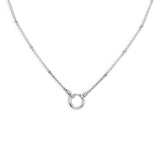 Collana catena mesh con sfere al centro moschettone ad anello