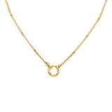 Collana catena mesh con sfere al centro moschettone ad anello