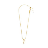 Collana catena serpentine con centrale a forma organica con perla