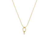 Collana catena serpentine con centrale a forma organica con perla