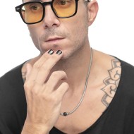Collana catena snake con sfera centrale