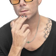 Collana catena snake con sfera centrale