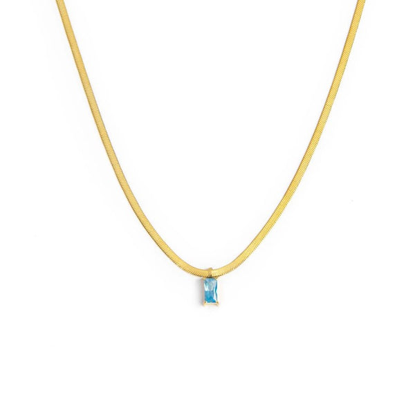 Collana catena snake con zircone baguette - Gioielleria Fondente