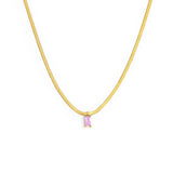 Collana catena snake con zircone baguette - Gioielleria Fondente
