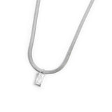 Collana catena snake con zircone baguette - Gioielleria Fondente