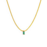 Collana catena snake con zircone baguette - Gioielleria Fondente
