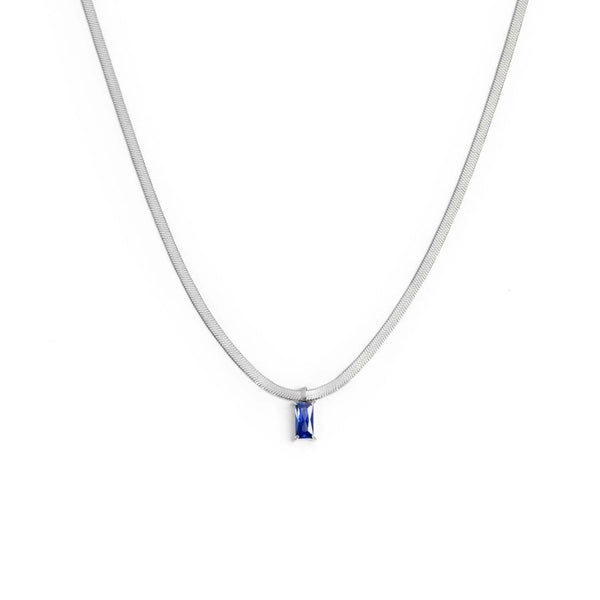 Collana catena snake con zircone baguette - Gioielleria Fondente