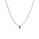 Collana catena snake con zircone baguette - Gioielleria Fondente