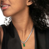 Collana catena snake cristallo baguette centrale - Gioielleria Fondente