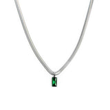 Collana catena snake cristallo baguette centrale - Gioielleria Fondente