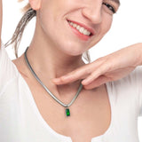 Collana catena snake cristallo baguette centrale - Gioielleria Fondente