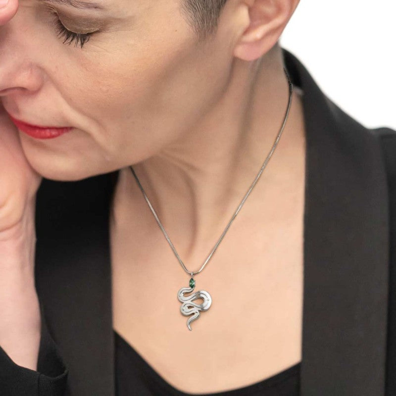 Collana catena snake quadrata con serpente pendente - Gioielleria Fondente