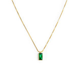 Collana catena snake quadrata cristallo baguette centrale - Gioielleria Fondente