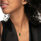 Collana catena snake quadrata cristallo baguette centrale - Gioielleria Fondente